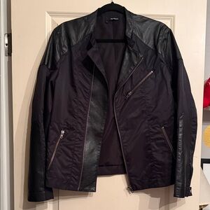 The Kooples - Black Mixed-Material Jacket - Size M